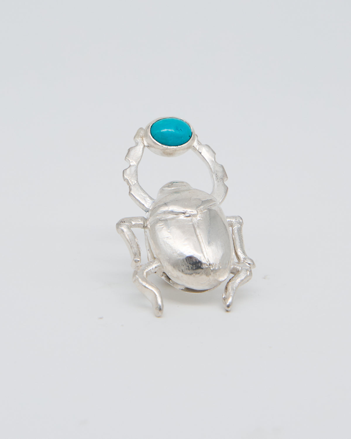 Scarab brooch, Sterling silver and Turquoise