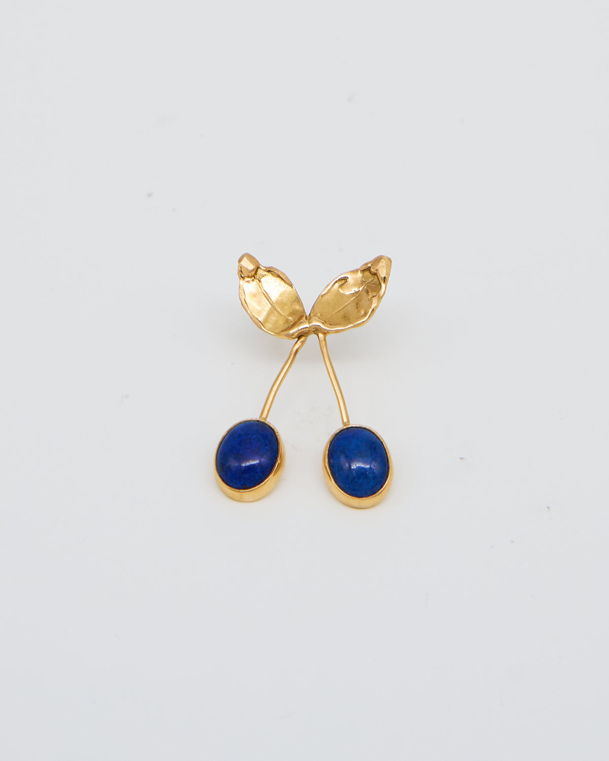 Plum Earring, 18 ct gold and Lapis Lazuli