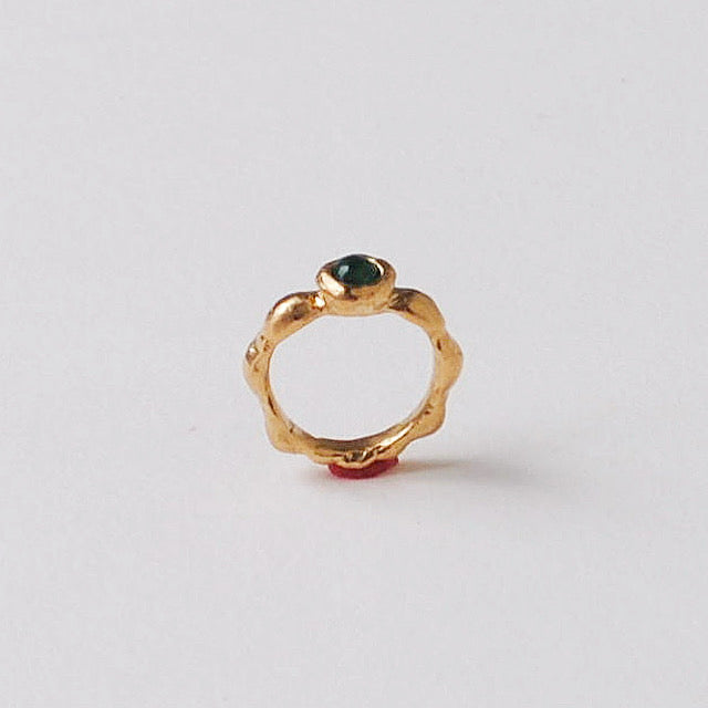 Emerald ring 18 ct gold